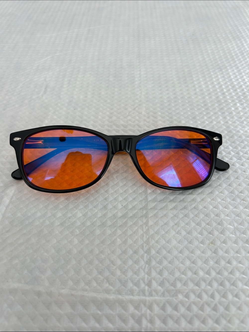 BNWOT- Swanwick Blue Light Blocking Sunglasses with Orange-Blue Mirrored Lenses